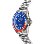 Oceaneva Deep Marine Explorer GMT Automatic 1250M Pro Diver Blue Red - Watches.com - BL.RD.NH.BL.GMT.ST