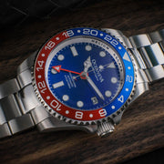 Oceaneva Deep Marine Explorer GMT Automatic 1250M Pro Diver Blue Red - Watches.com - BL.RD.NH.BL.GMT.ST