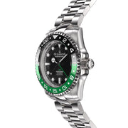 Oceaneva Deep Marine Explorer GMT Automatic 1250M Pro Diver Green Black - Watches.com - BK.GR.NH.BK.GMT.ST