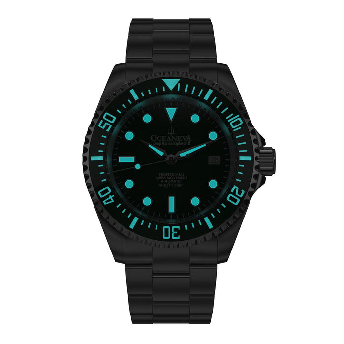 Oceaneva Deep Marine Explorer II Automatic 1250M Pro Diver All Green angled shot picture