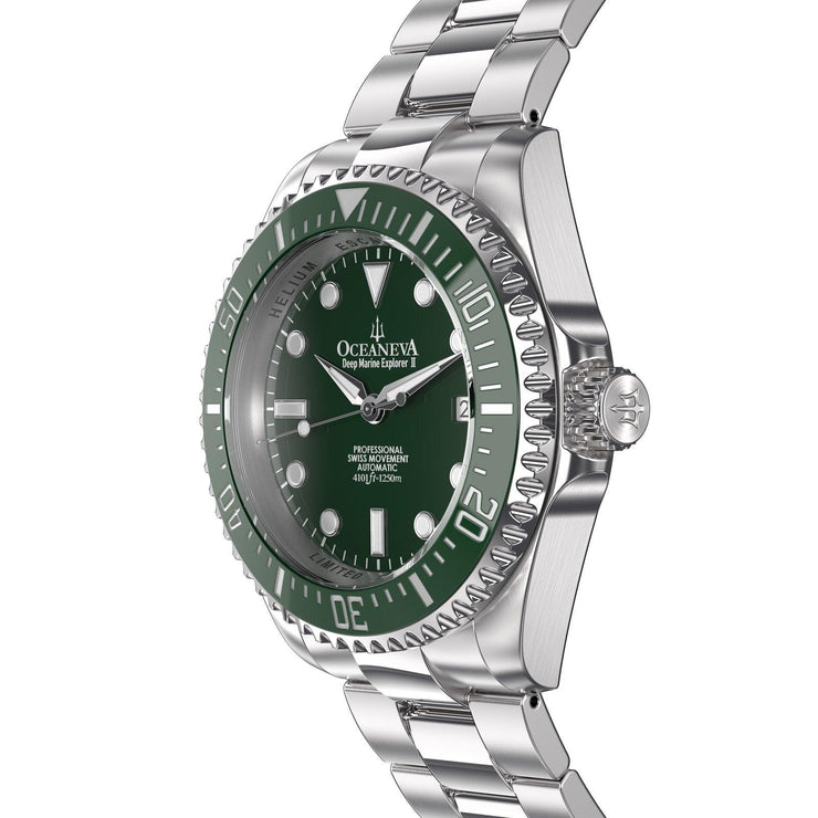 Oceaneva Deep Marine Explorer II Automatic 1250M Pro Diver All Green - Watches.com - GRII200GRST