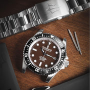 Oceaneva Deep Marine Explorer II Automatic 1250M Pro Diver Black Brown Limited Edition - Watches.com - BKII200BRST