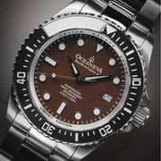 Oceaneva Deep Marine Explorer II Automatic 1250M Pro Diver Black Brown Limited Edition - Watches.com - BKII200BRST