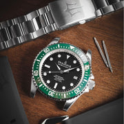 Oceaneva Deep Marine Explorer II Automatic 1250M Pro Diver Black Green Limited Edition - Watches.com - GRII200BKST