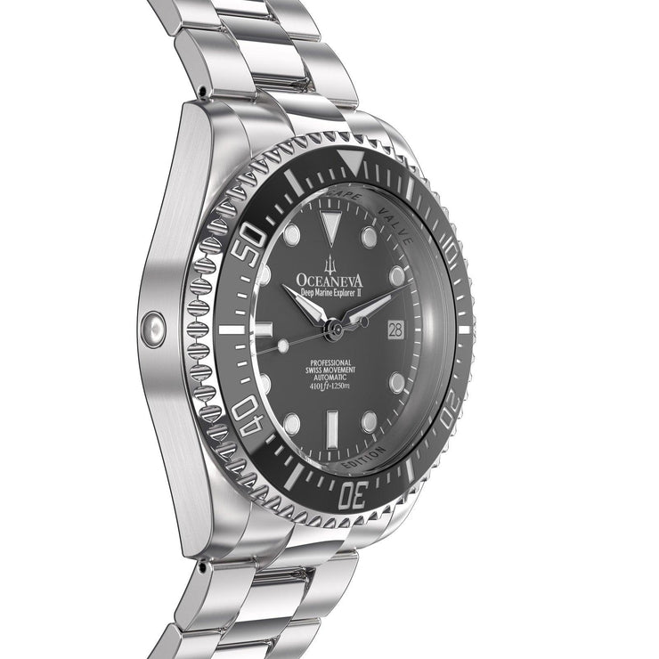 Oceaneva Deep Marine Explorer II Automatic 1250M Pro Diver Gunmetal Gray Limited Edition - Watches.com - BKII200GMGST