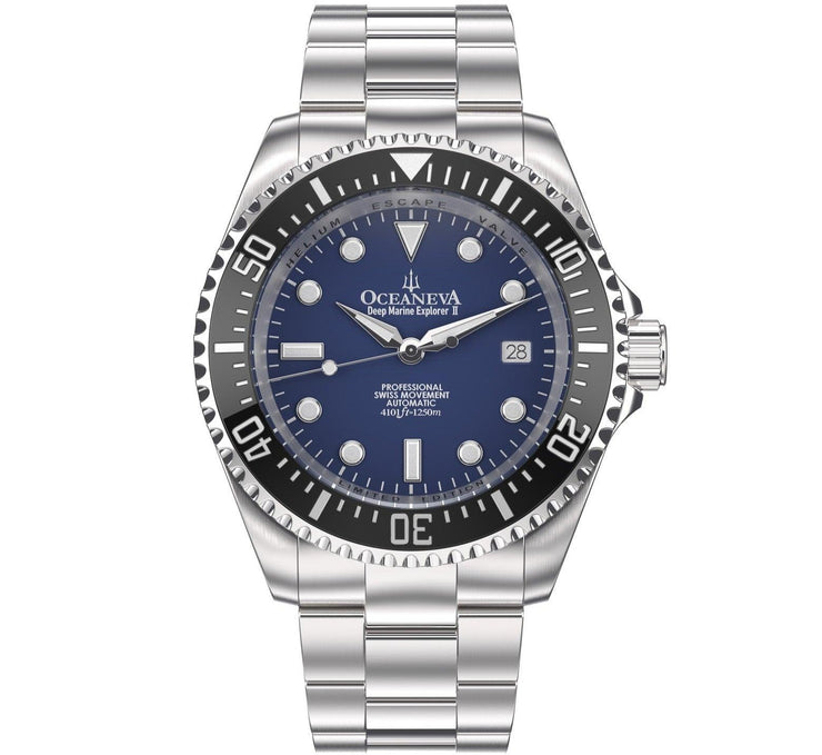 Oceaneva Deep Marine Explorer II Automatic 1250M Pro Diver Navy Limited Edition - Watches.com - BKII200NBLST