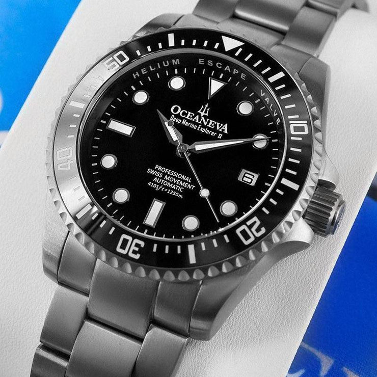 Oceaneva Deep Marine Explorer II Automatic Pro Diver Titanium Black Limited Edition