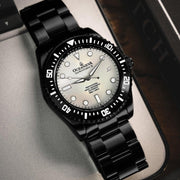 Oceaneva Deep Marine Explorer III Automatic 3000M Pro Diver Black White Mother Of Pearl Limited Edition - Watches.com - BKIIIWMP200BK