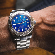 Oceaneva Deep Marine Explorer III Automatic 3000M Pro Diver Blue Mother Of Pearl Limited Edition - Watches.com - BKIIIBLMP200ST