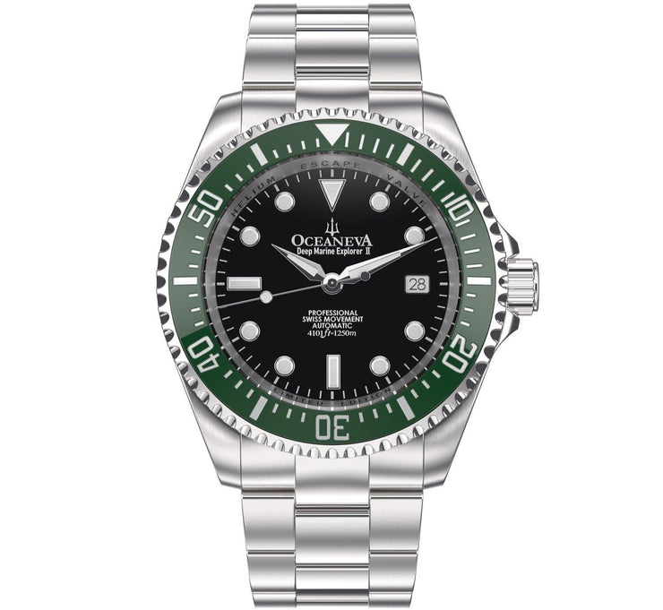 Oceaneva Deep Marine Explorer II 1250M Pro Diver Black Green Limited Edition