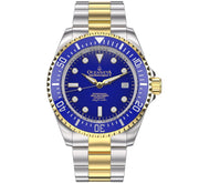 Oceaneva Deep Marine Explorer II 1250M Pro Diver Watch Blue Yellow Gold