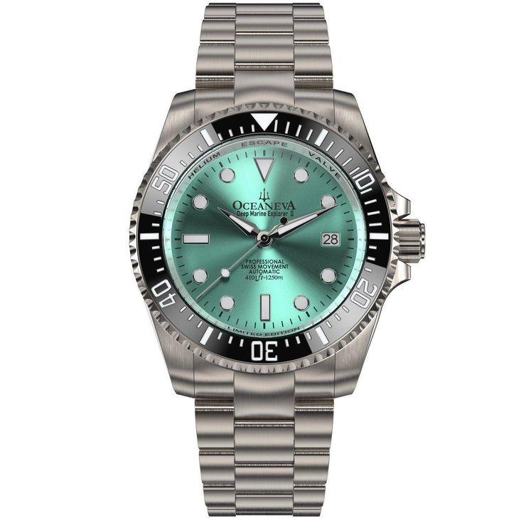 Oceaneva Deep Marine Explorer II 1250M Titanium Automatic Aquamarine Burst Limited Edition