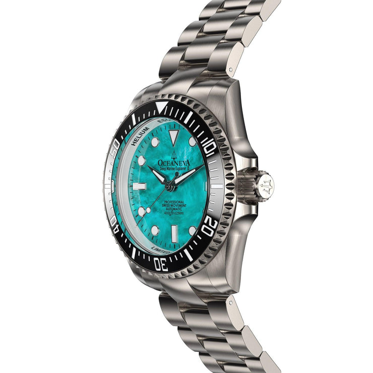 Oceaneva Deep Marine Explorer II 1250M Titanium Automatic Aquamarine MOP Limited Edition