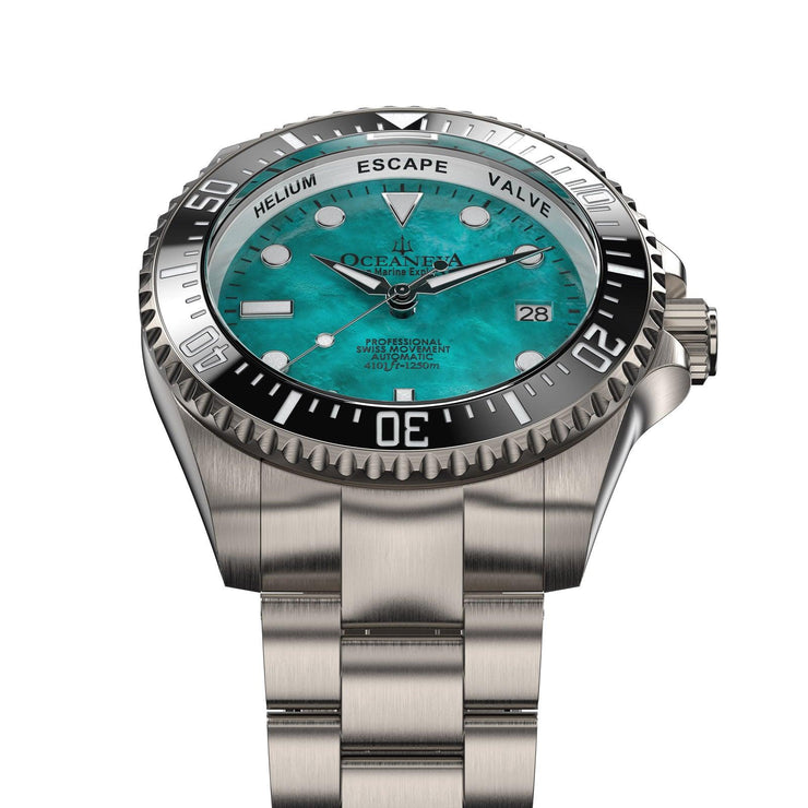 Oceaneva Deep Marine Explorer II 1250M Titanium Automatic Aquamarine MOP Limited Edition