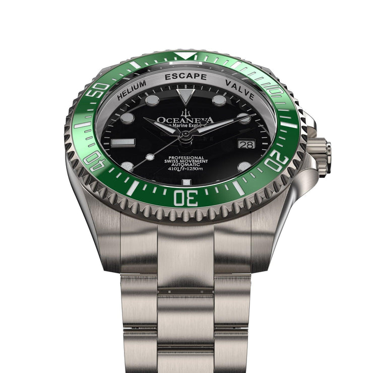 Oceaneva Deep Marine Explorer II 1250M Titanium Automatic Black Green Limited Edition