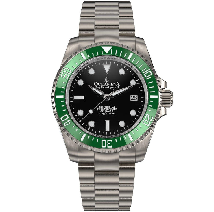 Oceaneva Deep Marine Explorer II 1250M Titanium Automatic Black Green Limited Edition