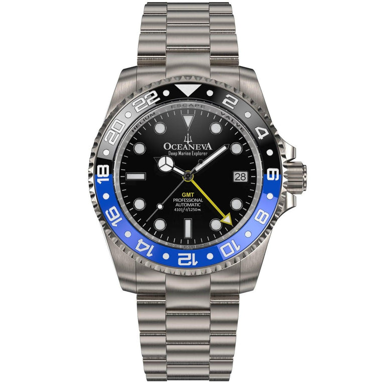 Oceaneva GMT Titanium Automatic Deep Marine Explorer 1250M Black