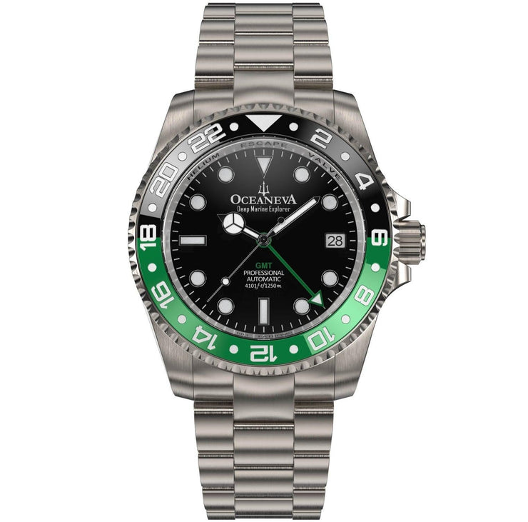 Oceaneva GMT Titanium Deep Marine Explorer 1250M Automatic Black Green