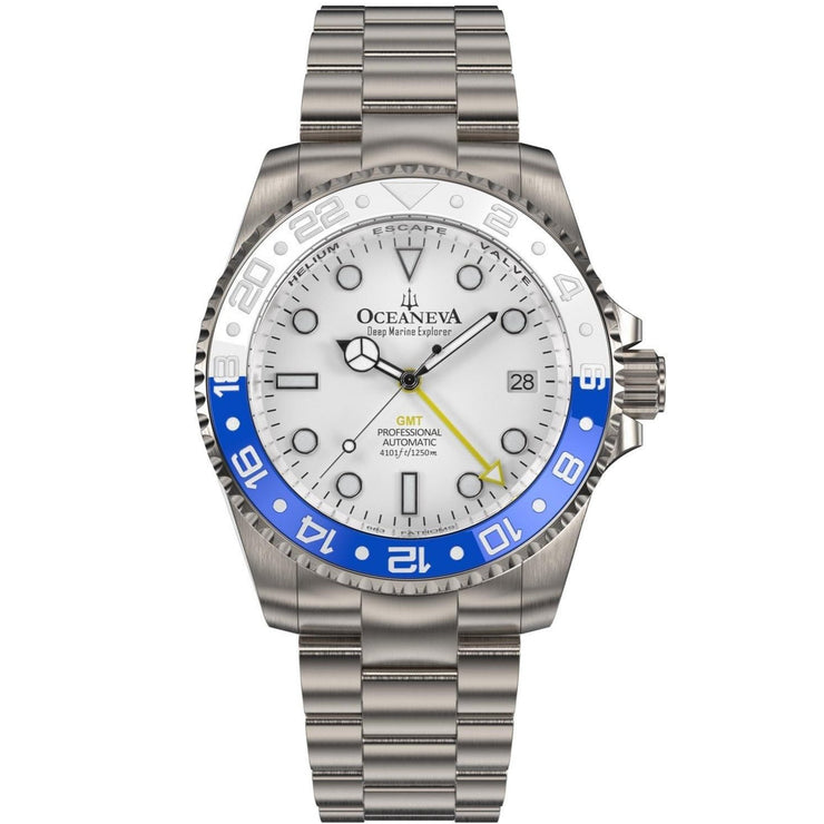 Oceaneva GMT Titanium Deep Marine Explorer 1250M Automatic White Blue