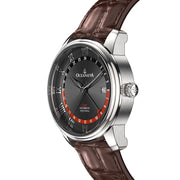 Oceaneva OceanTrek GMT 200m Automatic Black Brown - Watches.com - OTBK200M34NH - Brown Strap