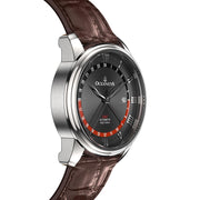 Oceaneva OceanTrek GMT 200m Automatic Black Brown - Watches.com - OTBK200M34NH - Brown Strap