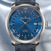 Oceaneva OceanTrek GMT 200m Automatic Blue - Watches.com - OTBL200M34NH