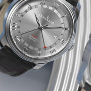 Oceaneva OceanTrek GMT 200m Automatic Gray Black - Watches.com - OTGRY200M34NH - Black strap