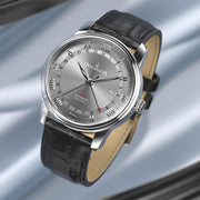 Oceaneva OceanTrek GMT 200m Automatic Gray Black - Watches.com - OTGRY200M34NH - Black strap