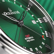 Oceaneva OceanTrek GMT 200m Automatic Green Black - Watches.com - OTGR200M34NH - Black Strap