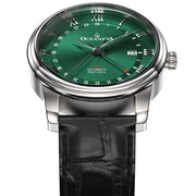 Oceaneva OceanTrek GMT 200m Automatic Green Black - Watches.com - OTGR200M34NH - Black Strap