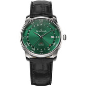 Oceaneva OceanTrek GMT 200m Automatic Green Black - Watches.com - OTGR200M34NH - Black Strap