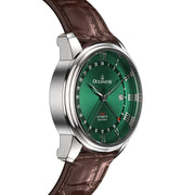 Oceaneva OceanTrek GMT 200m Automatic Green Brown - Watches.com - OTGR200M34NH - Brown Strap