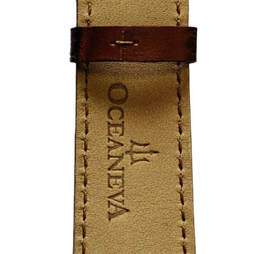 Oceaneva OceanTrek GMT 200m Automatic Green Brown - Watches.com - OTGR200M34NH - Brown Strap