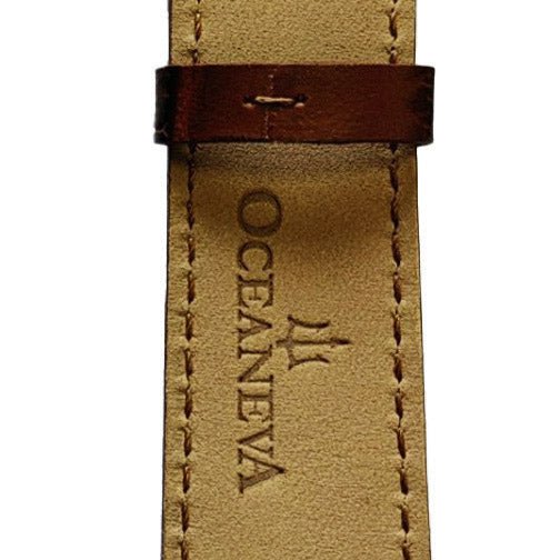 Oceaneva OceanTrek GMT 200m Automatic Olive Brown - Watches.com - OTOD200M34NH - brown strap