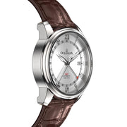 Oceaneva OceanTrek GMT 200m Automatic Silver Brown - Watches.com - OTSV200M34NH - Brown strap