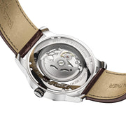 Oceaneva OceanTrek GMT 200m Automatic Silver Brown - Watches.com - OTSV200M34NH - Brown strap