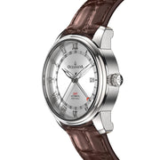 Oceaneva OceanTrek GMT 200m Automatic Silver Brown - Watches.com - OTSV200M34NH - Brown strap