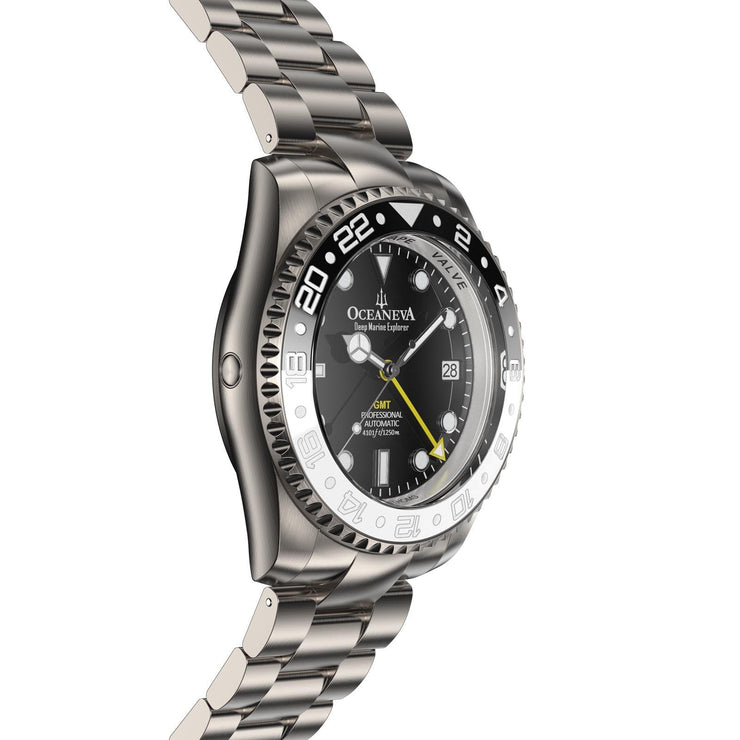 Oceaneva Titanium Deep Marine Explorer GMT Automatic 1250M Black - Watches.com - BK.BK.NHCR.WH.GMT.TT