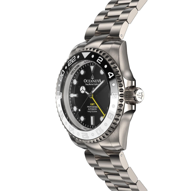 Oceaneva Titanium Deep Marine Explorer GMT Automatic 1250M Black - Watches.com - BK.BK.NHCR.WH.GMT.TT