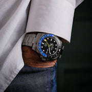 Oceaneva Titanium Deep Marine Explorer GMT Automatic 1250M Black Blue - Watches.com - BK.BK.NHCR.BL.GMT.TT