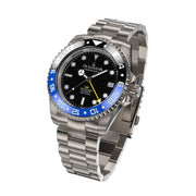 Oceaneva Titanium Deep Marine Explorer GMT Automatic 1250M Black Blue - Watches.com - BK.BK.NHCR.BL.GMT.TT