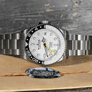 Oceaneva Titanium Deep Marine Explorer GMT Automatic 1250M White Black - Watches.com - WH.BK.NHCR.WH.GMT.TT