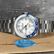 Oceaneva Titanium Deep Marine Explorer GMT Automatic 1250M White Blue - Watches.com - WH.WH.NHCR.BL.GMT.TT