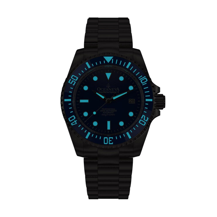 Oceaneva Titanium Deep Marine Explorer II Automatic 1250M All Blue Limited Edition - Watches.com - BLII200BLTT