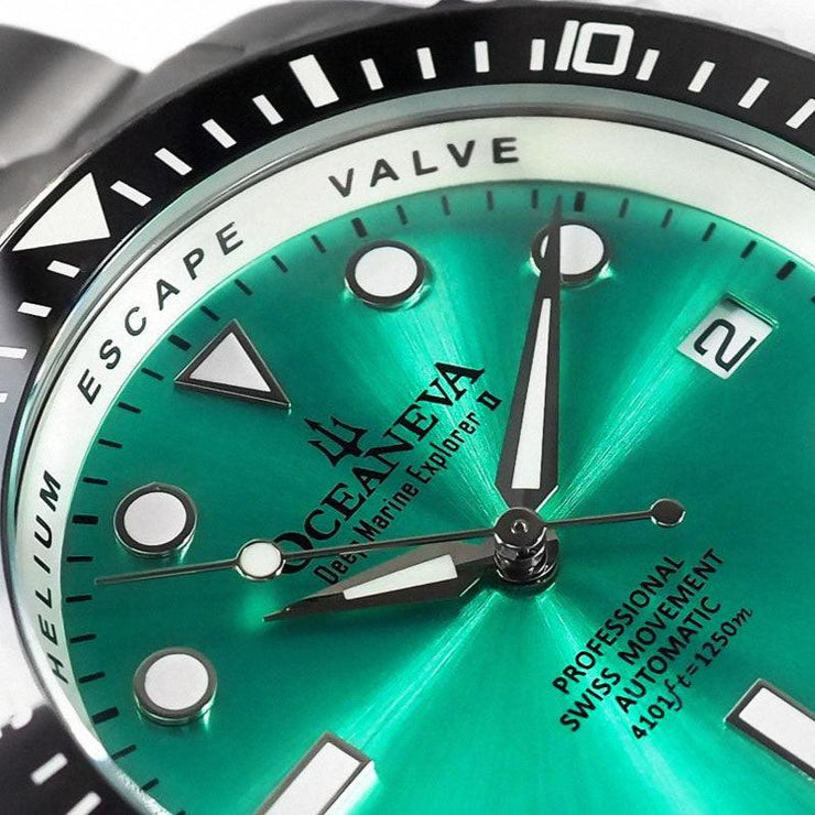 Oceaneva Titanium Deep Marine Explorer II Automatic 1250M Aquamarine Burst Limited Edition - Watches.com - BKII200AQTT