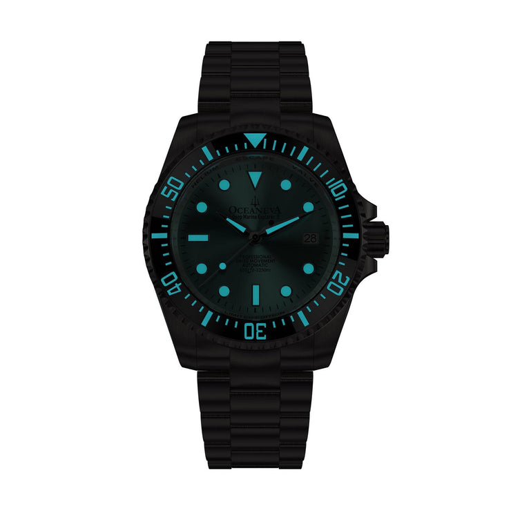 Oceaneva Titanium Deep Marine Explorer II Automatic 1250M Aquamarine Burst Limited Edition - Watches.com - BKII200AQTT