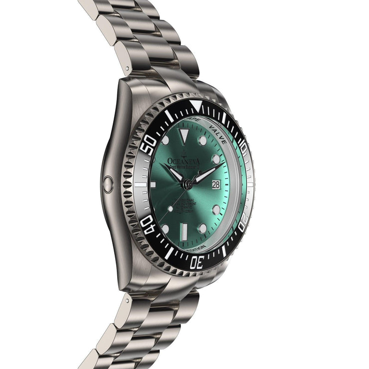 Oceaneva Titanium Deep Marine Explorer II Automatic 1250M Aquamarine Burst Limited Edition - Watches.com - BKII200AQTT