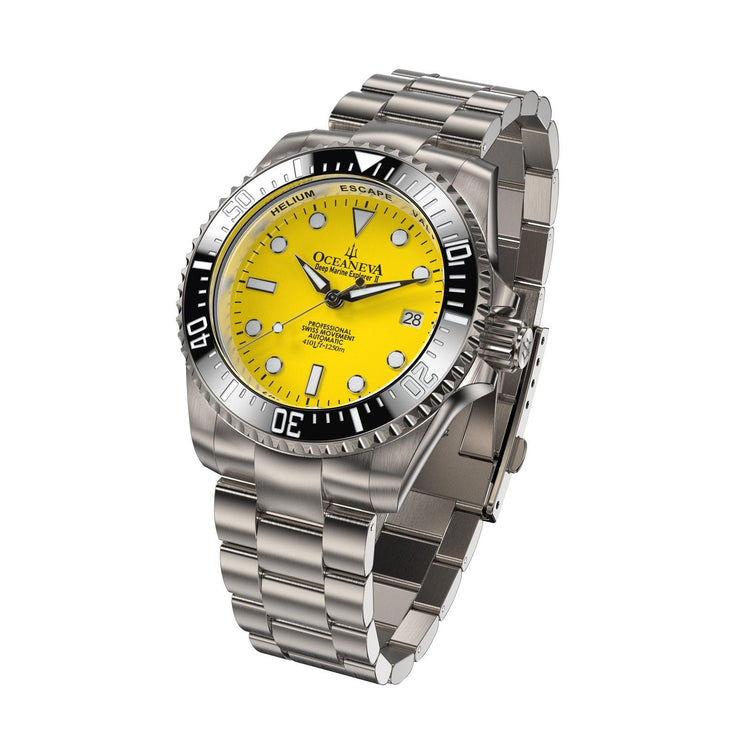 Oceaneva Titanium Deep Marine Explorer II Automatic 1250M Yellow Limited Edition - Watches.com - BKII200YLTT