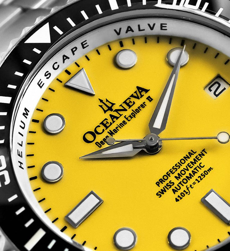 Oceaneva Titanium Deep Marine Explorer II Automatic 1250M Yellow Limited Edition - Watches.com - BKII200YLTT