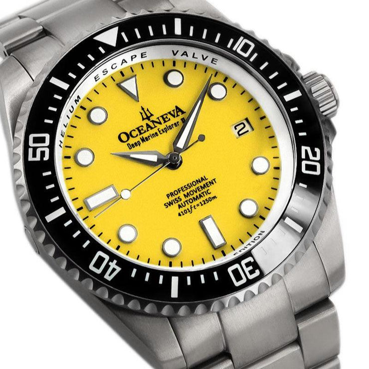 Oceaneva Titanium Deep Marine Explorer II Automatic 1250M Yellow Limited Edition - Watches.com - BKII200YLTT